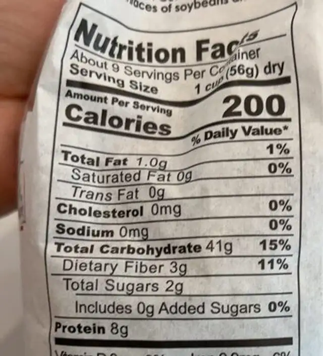Organic fusilli with fire toasted wheat nutrition facts table