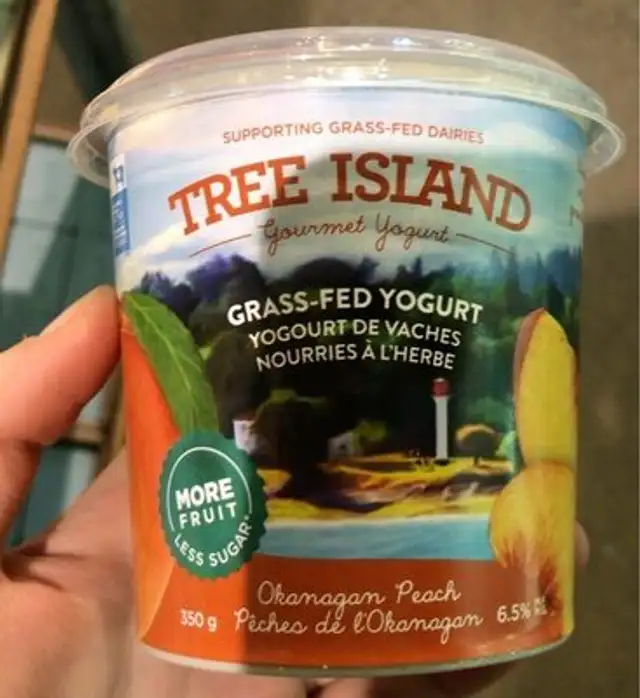 Grass fed peach yogurt