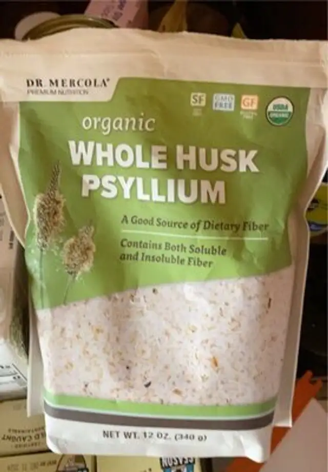Organic whole husk psyllium