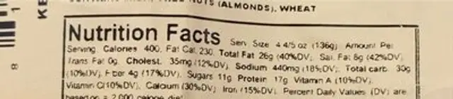 grapes, almonds, cheese pretzel tray nutrition facts table