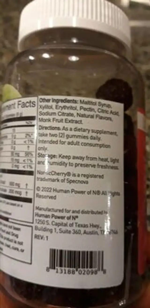 Tart cherry nutrition facts table