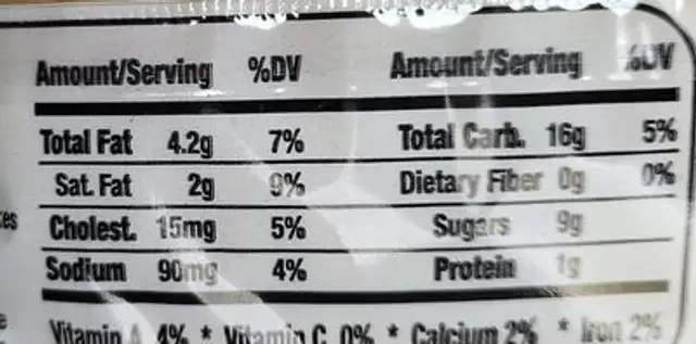 Tea cakes by cheryl nutrition facts table