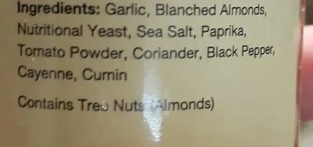 Nacho cheese bestselling ingredients label