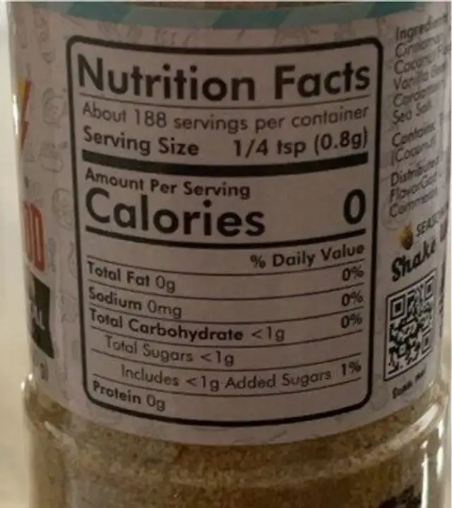 Buttery cinnamon roll nutrition facts table