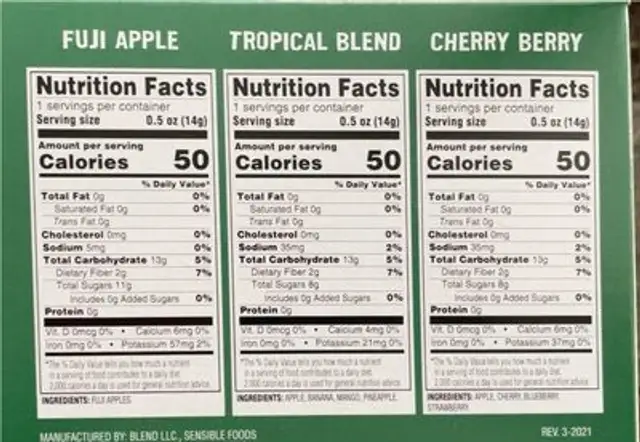 Crunch dried fruit nutrition facts table