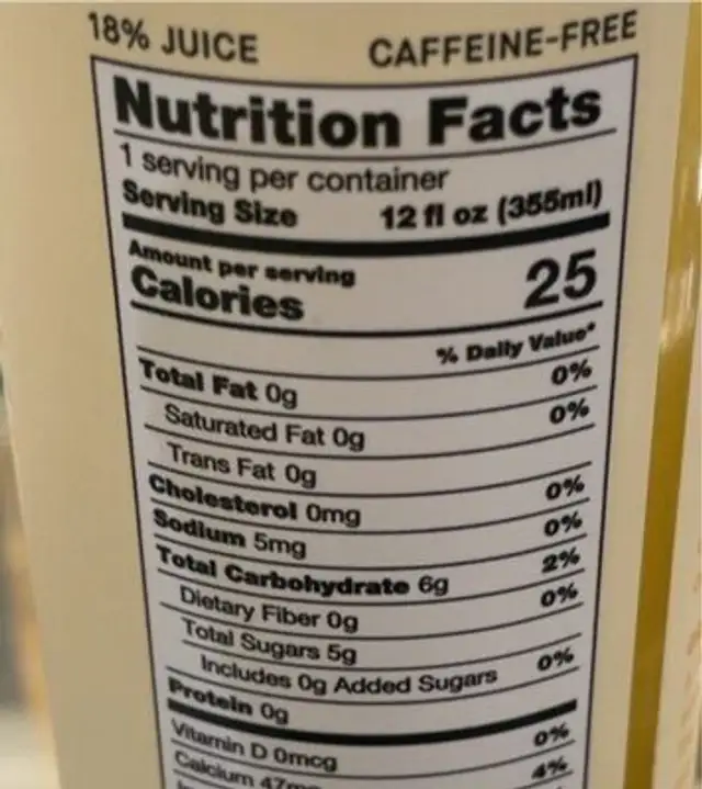 Organic revitalizing Teutonic grapefruit turmeric nutrition facts table