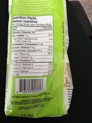 Organic Rice, Buckwheat & Split Pea Blend