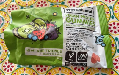 Vegan Protein Gummies: Kiwi & Friends front packaging