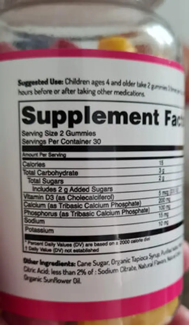 Unknown nutrition facts table