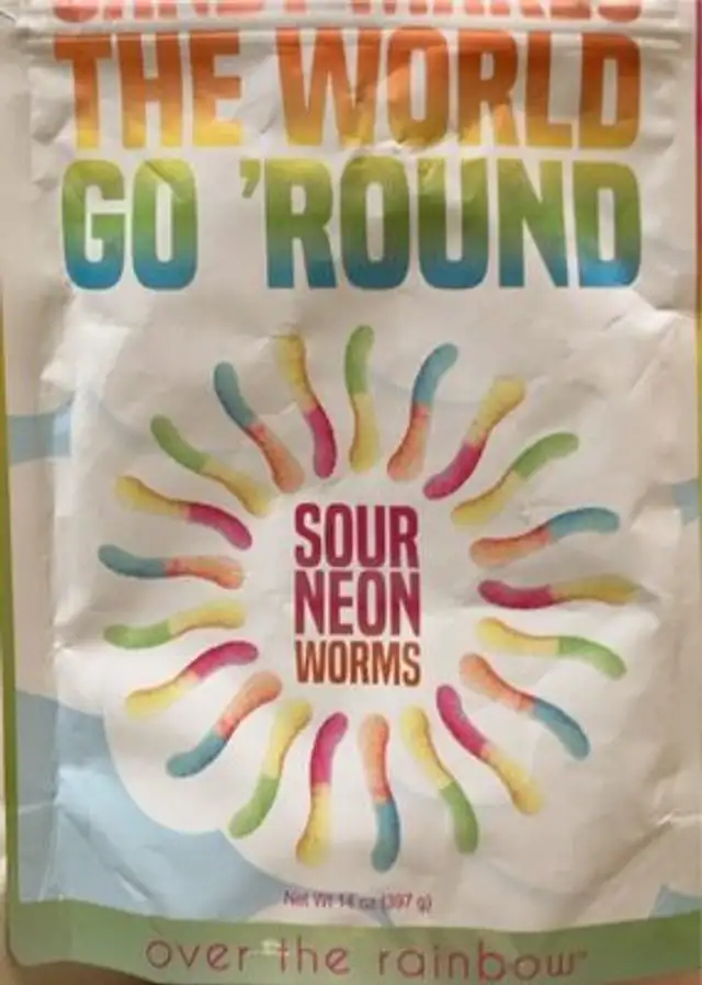 Sour neon worms