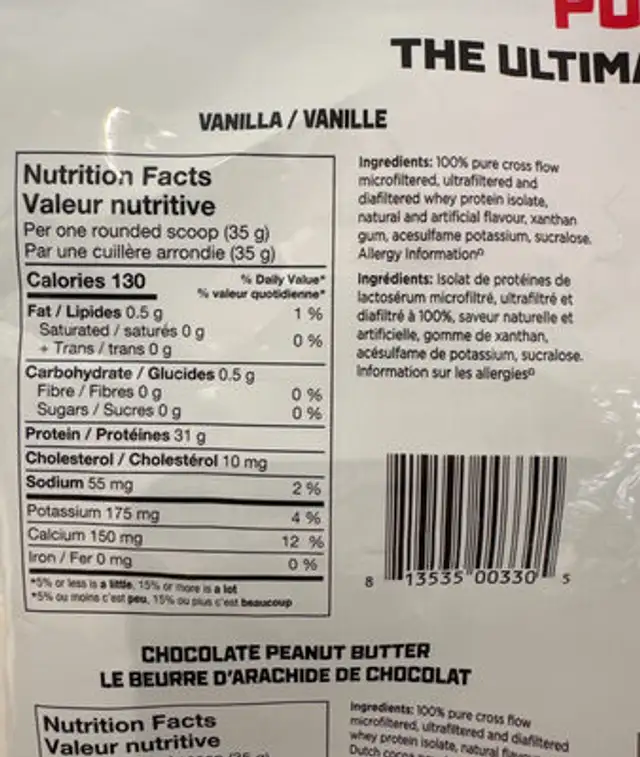 Power whey ingredients label