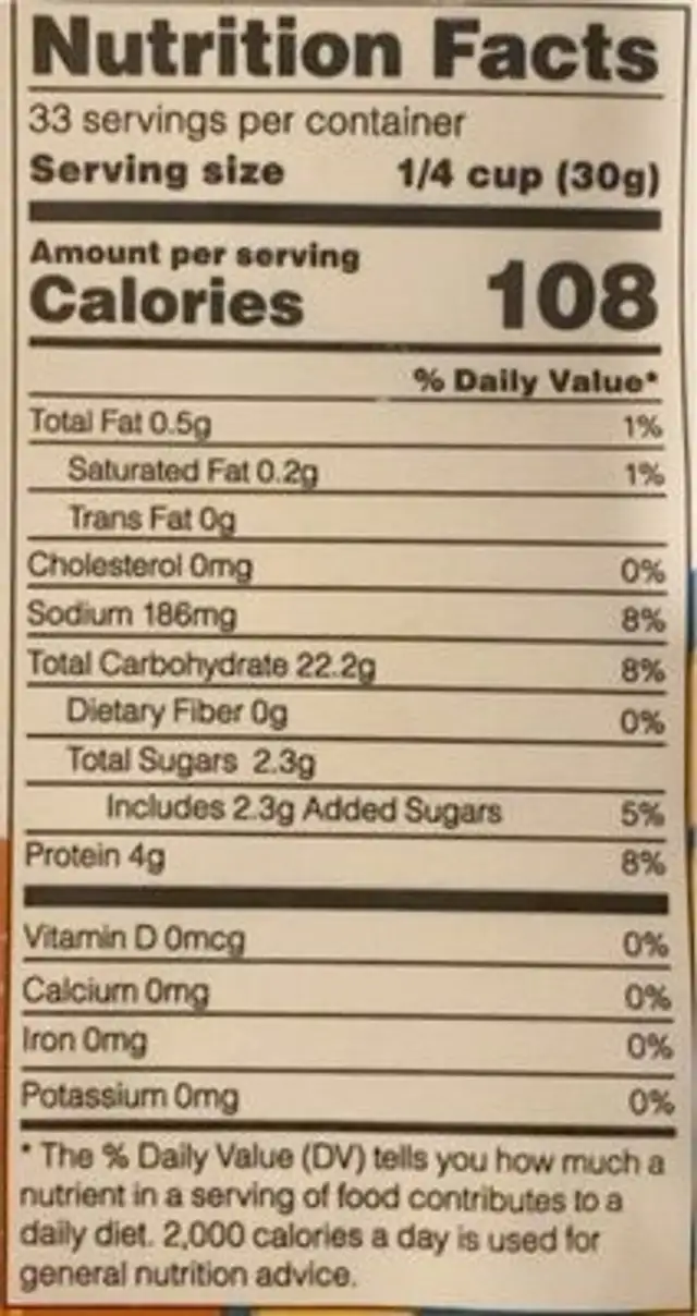 Best for Challah Flour nutrition facts table