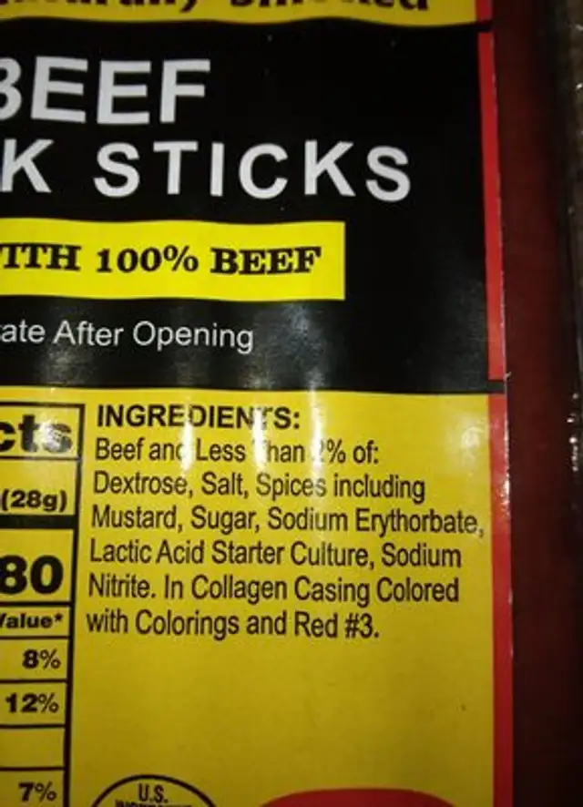 Wisconsins best mild protein snack meat sticks ingredients label