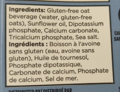 Oat Barista Blend ingredients label