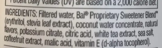 Madagascar coconut mango ingredients label