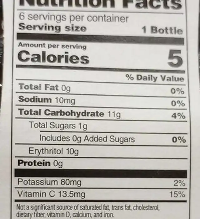 socorro sweet tea supertea nutrition facts table