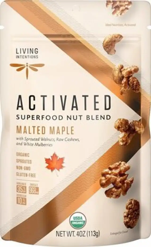 Sprouted organic nut blend malted maple nongmo