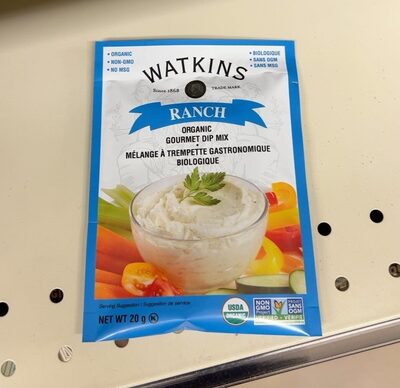 Ranch Organic Gourmet Dip Mix front packaging