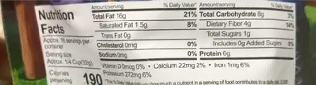 Narodnaya zaraza nutrition facts table