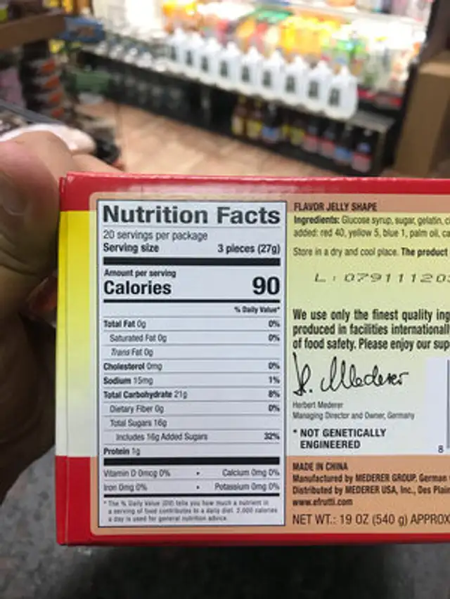 Efrutti mini burgers ingredients label