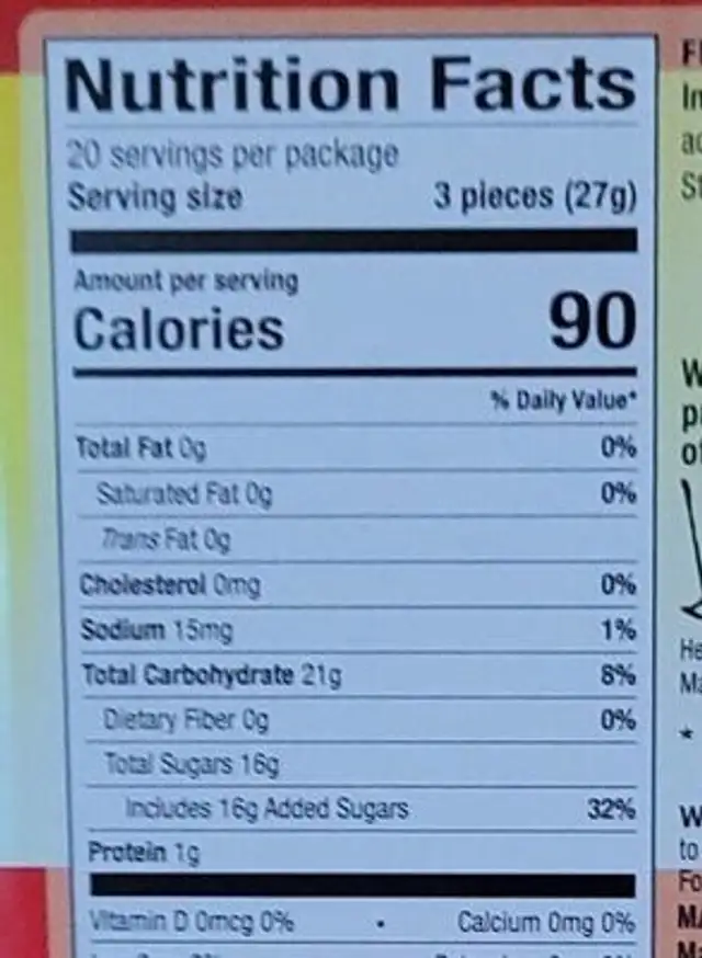 Efrutti mini burgers nutrition facts table