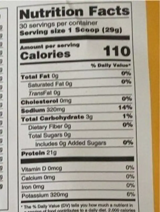 Paleo Thin nutrition facts table