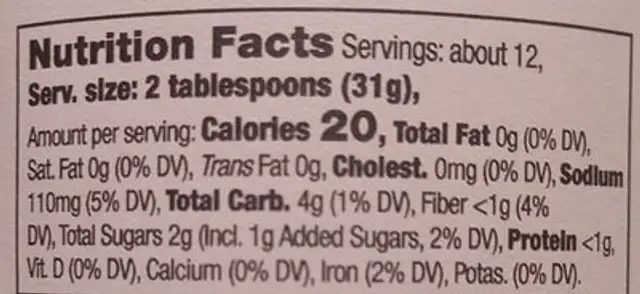 medium chipotle bean and corn salsa nutrition facts table
