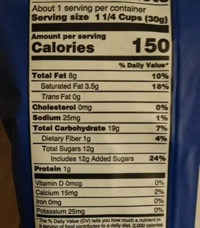 Cookie pop popcorn Oreo nutrition facts table
