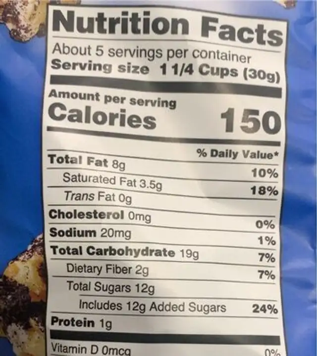 Cookie pop popcorn oreo nutrition facts table