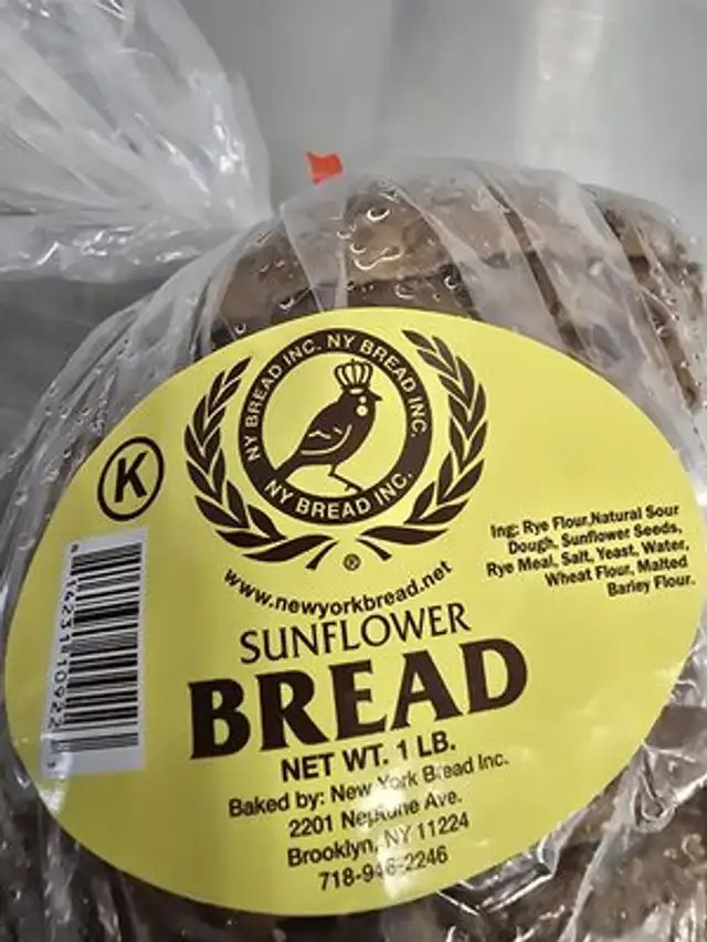 Bread ingredients label