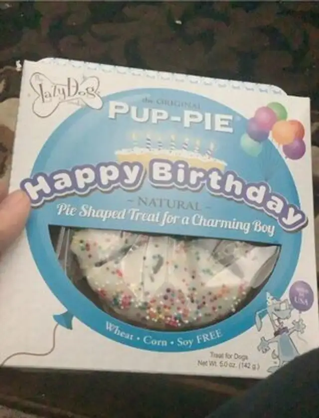Pie shaped treat for a chatming boy