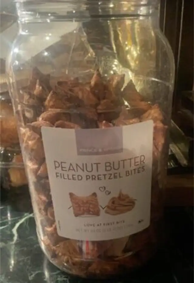 Peanut butter filled pretzel