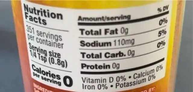 Nashville Hot chicken seasoning nutrition facts table