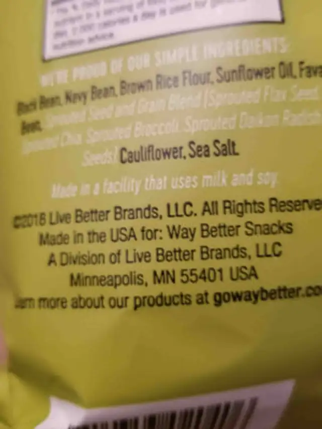 way better ingredients label