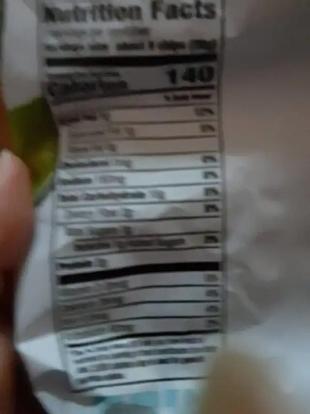 Snack way better nutrition facts table