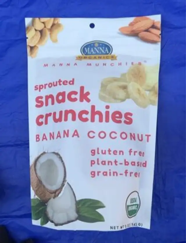 Sprouted snack crunchies banana coconut
