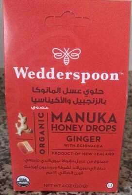 Organic Manuka Honey Drops Ginger With Echinacea