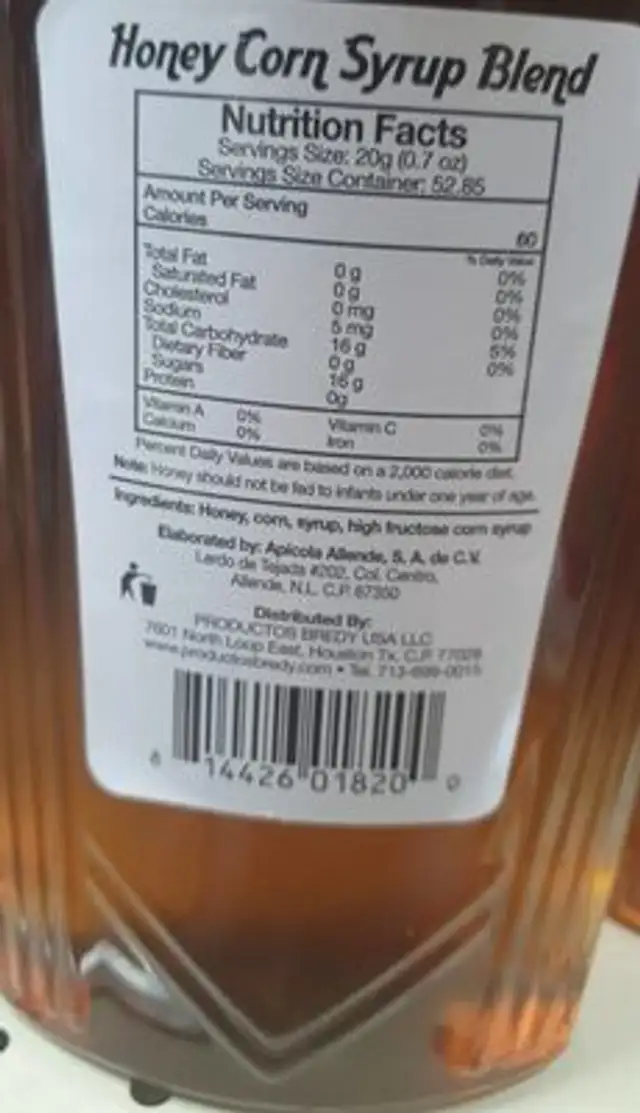 Honey corn syrup blend
