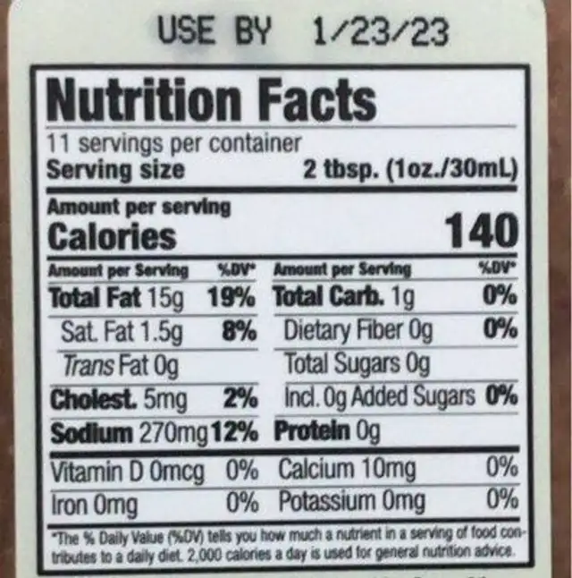 Greek feta black olives dressing nutrition facts table