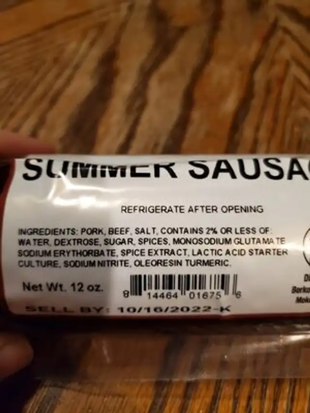 summer sausage ingredients label