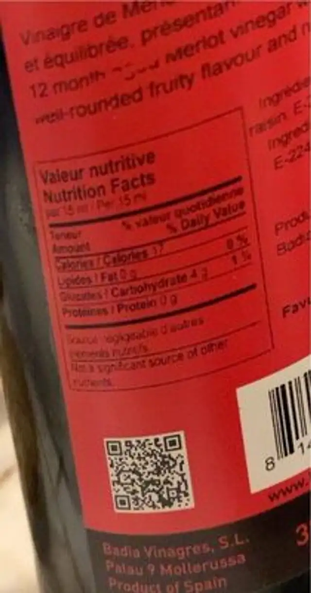 Castell deGardeny 1908 nutrition facts table