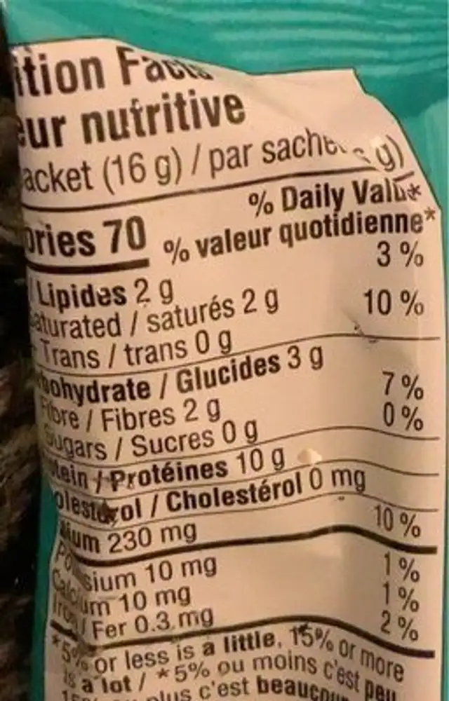 Bouillon d’os de poulet instantané nutrition facts table