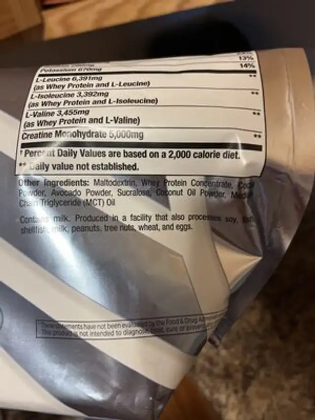 Mass pro high mass gainer ingredients label