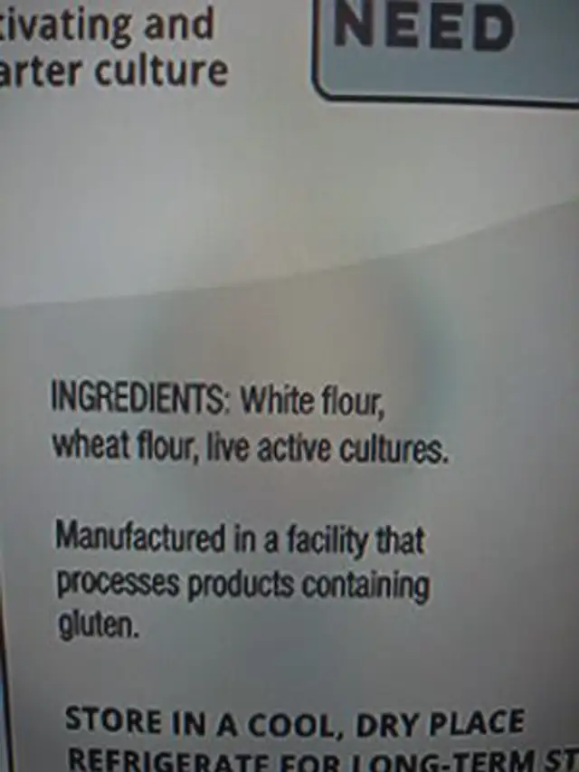 San francisco sourdough style starter culture ingredients label