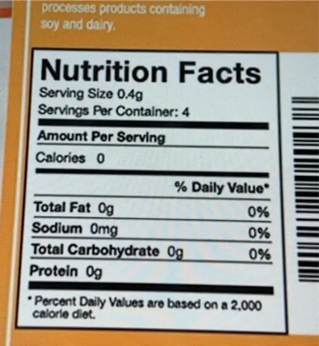 Mesophilic cheese starter culture | | versatile gmo nutrition facts table