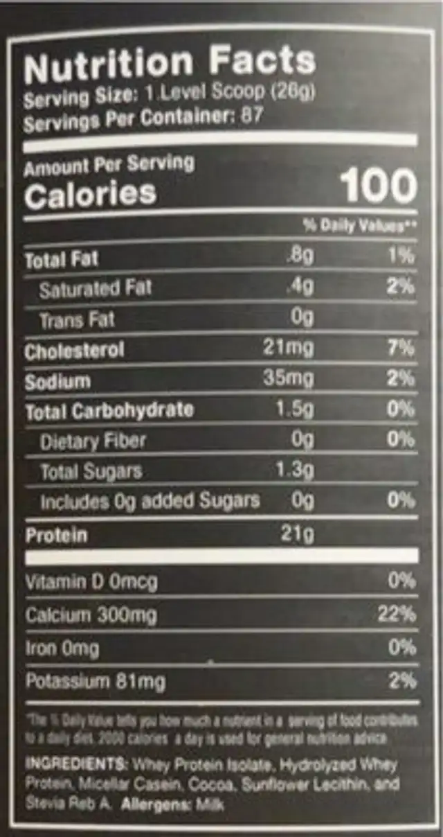 Muscle feast premium blend nutrition facts table