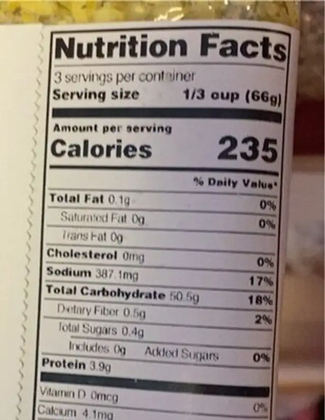 Risotto with lemon zest nutrition facts table