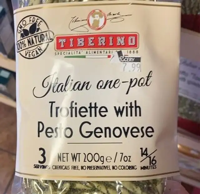 Pasta trofiette with pesto genovese
