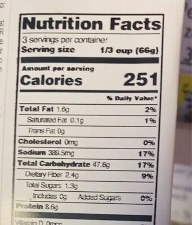 Pasta trofiette with pesto genovese nutrition facts table