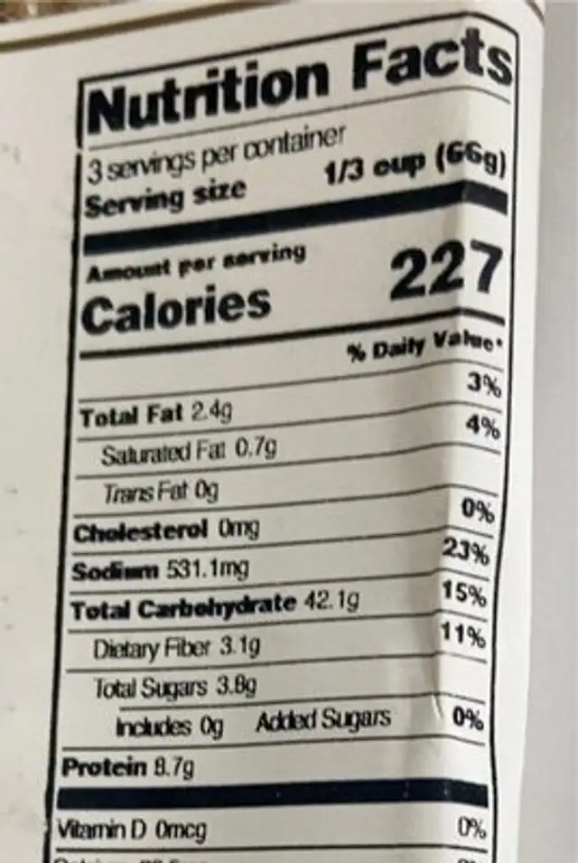 Tiberino Bavette “trapani” with red Pesto sauce nutrition facts table